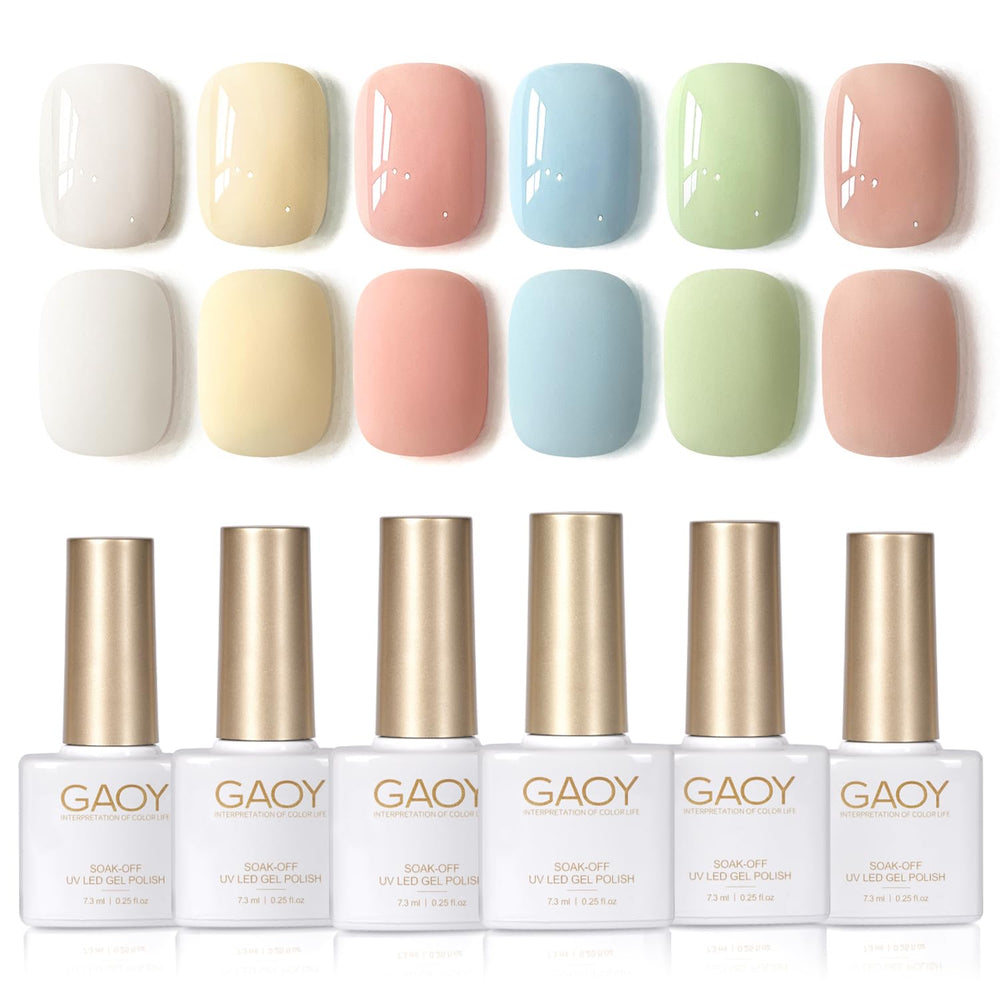 GAOY Pastel Spring blue gel nail polish swatch for glossy DIY manicure