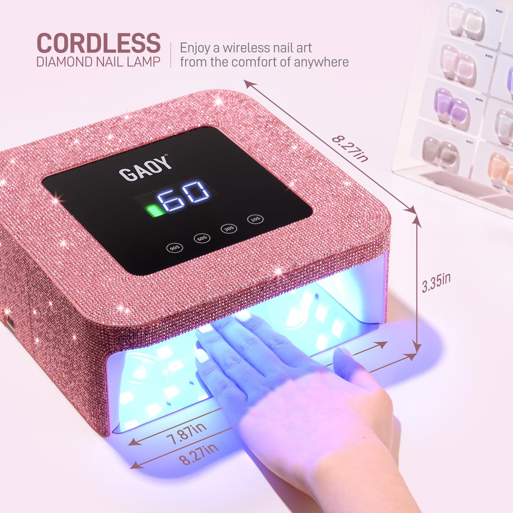 GAOY pink diamond finish complements stylish home spa setups while speeding gel manicures.