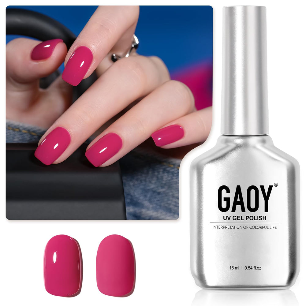 GAOY Pink Gel Nail Polish bottle close-up for a vibrant at-home manicure.