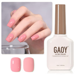 GAOY Pink Gel Nail Polish bottle showcases cherry color for at-home manicure.