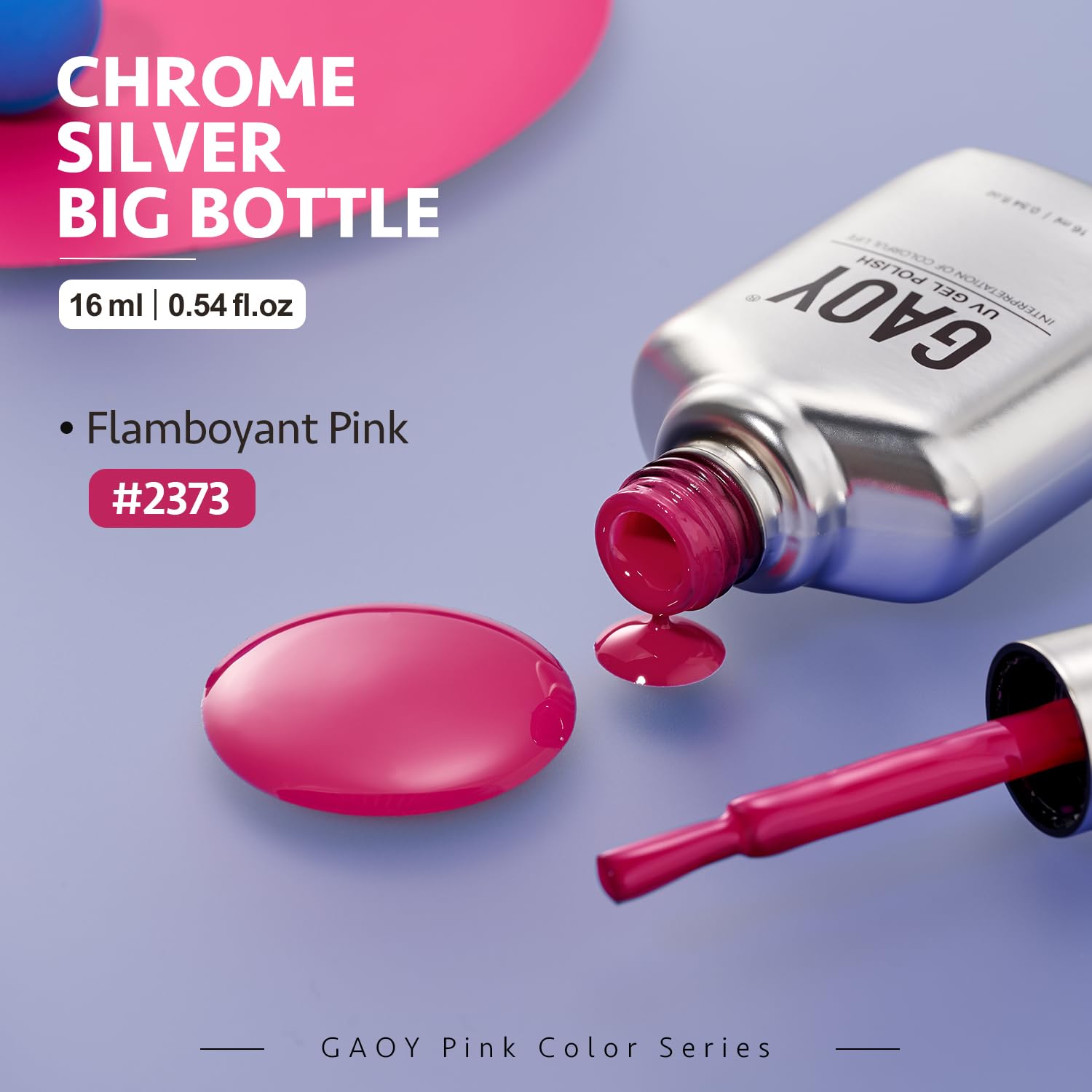 GAOY Pink Gel Nail Polish packaging shows 16ml bottle.