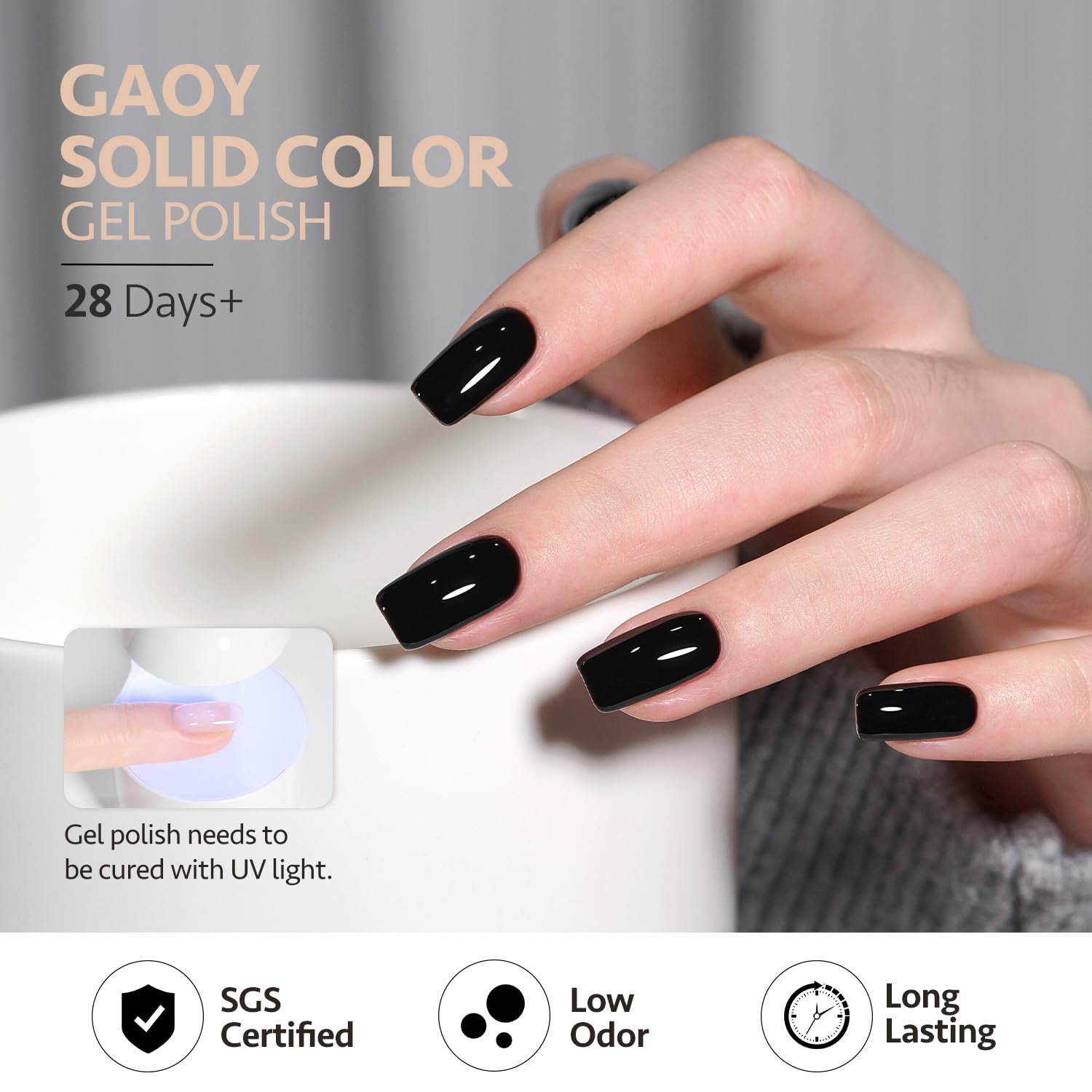GAOY pink gel nail polish creates pretty, everyday wear with smooth application.