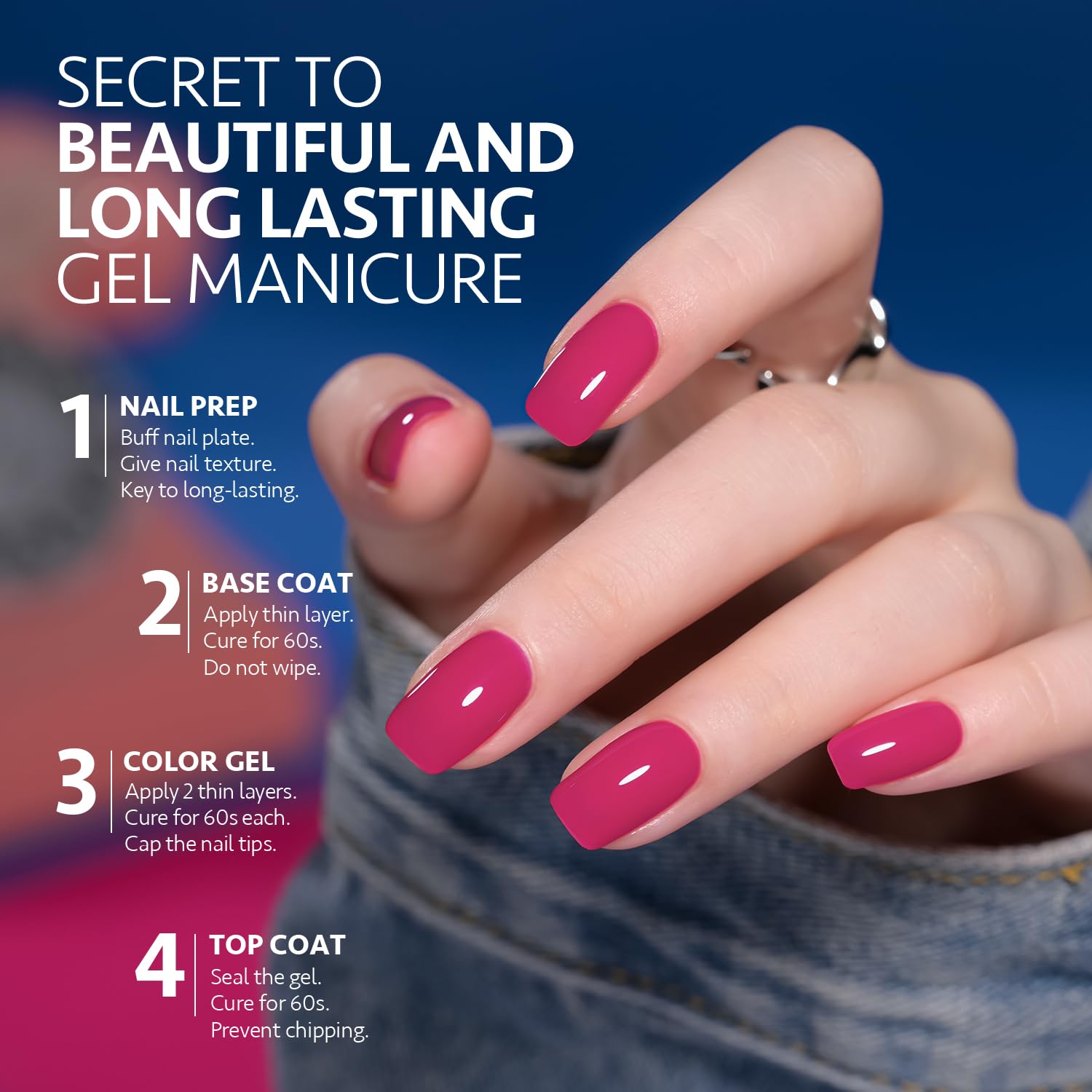 GAOY Pink Gel Nail Polish under UV lamp cure for quick drying.