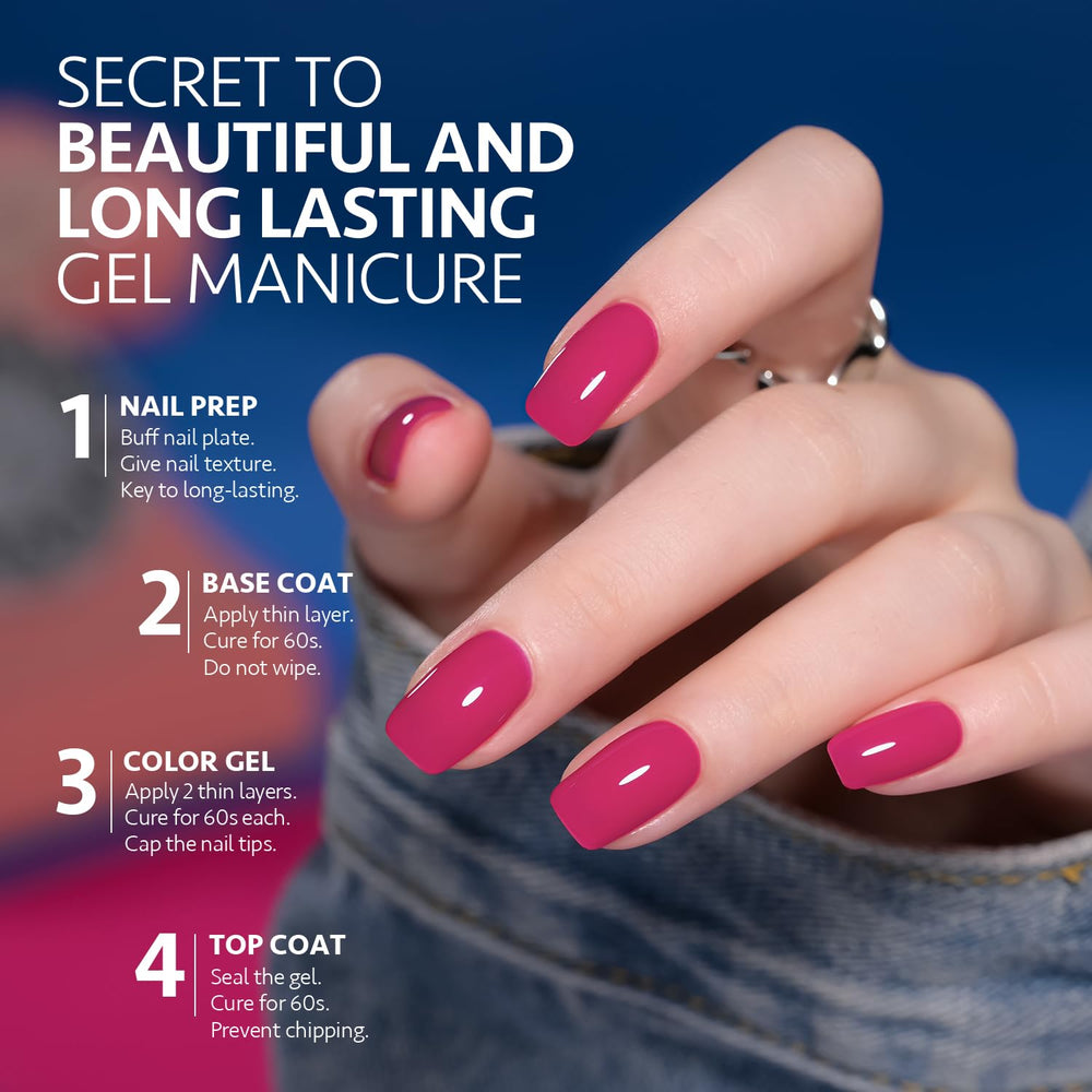 GAOY Pink Gel Nail Polish under UV lamp cure for quick drying.