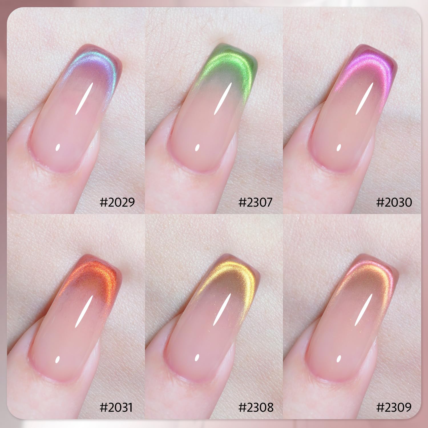 GAOY pink and green glitter cat-eye colors for dazzling home manicures