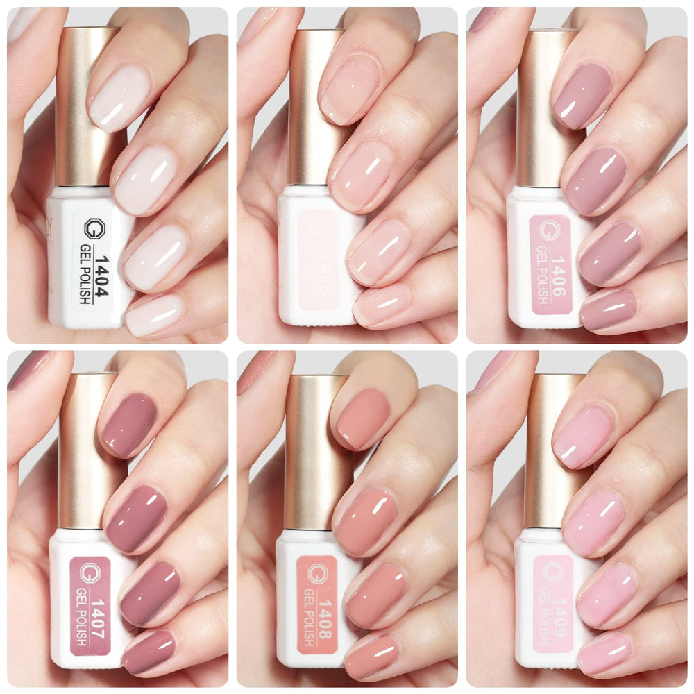 GAOY Pink Nude Gel Nail Polish Set at-home setup enables easy DIY nails