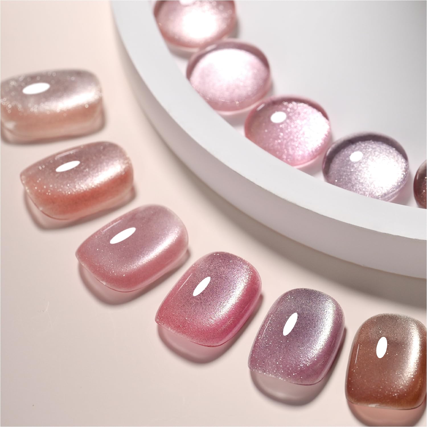 GAOY Pink Ocean Cat Eye Set enables holographic nail art at home.