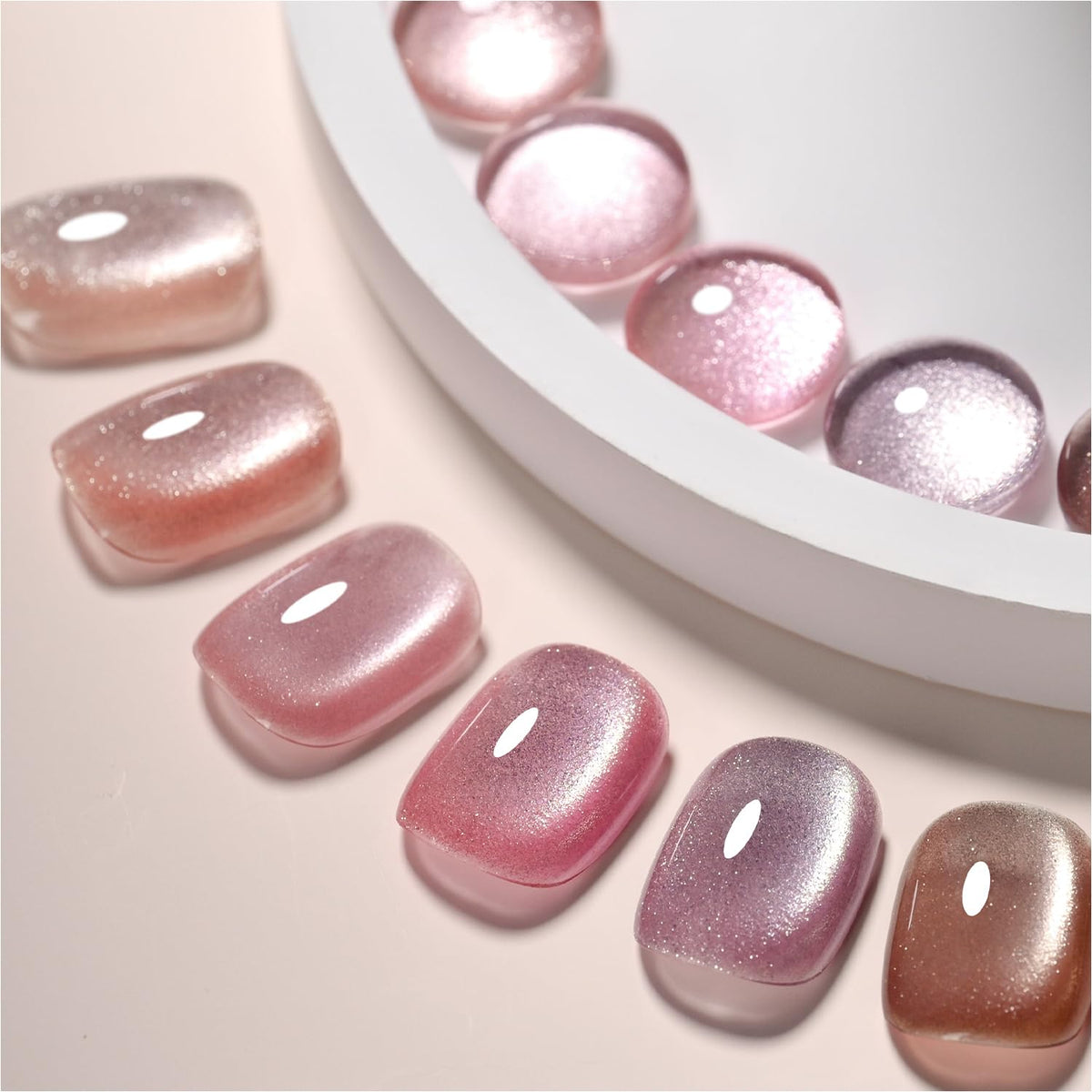 GAOY Pink Ocean Cat Eye Set enables holographic nail art at home.