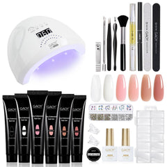 GAOY poly gel nail kit with lamp and color set for salon-like gel nails at home