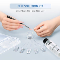 GAOY poly gel nails brush action image shows brush cleaning and shaping bristles for longevity