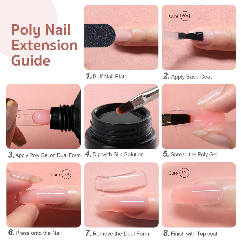 GAOY Poly Gel Set includes basic nail kit for easy at-home manicure.