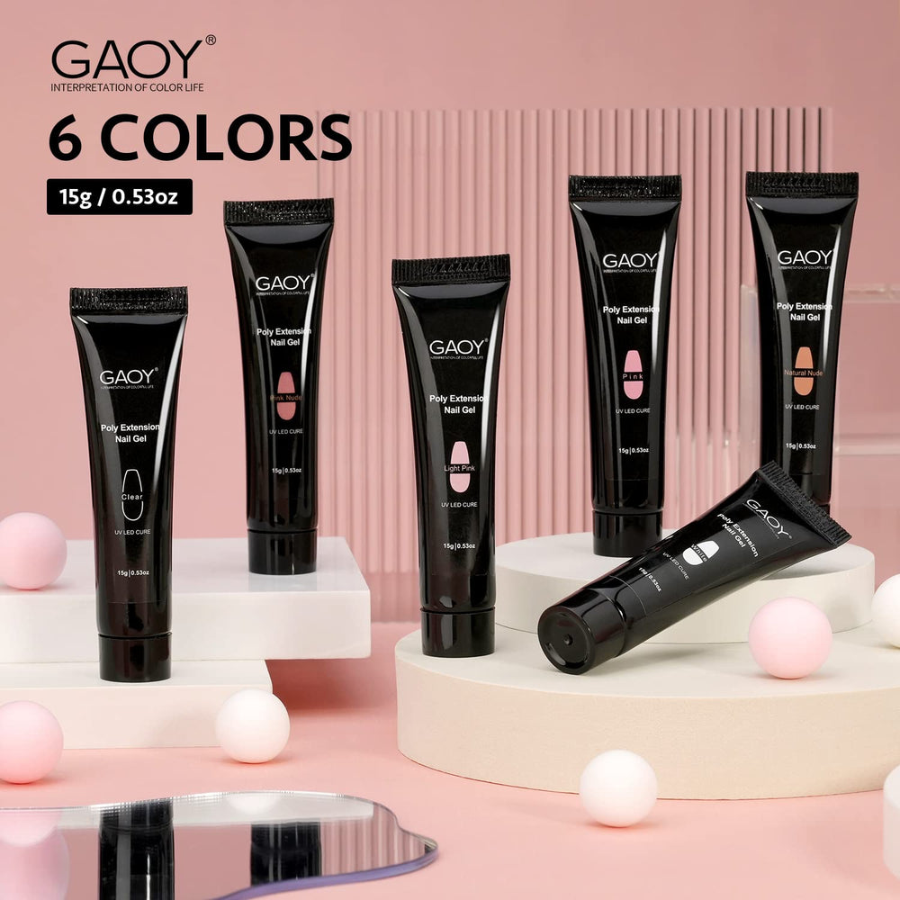 GAOY Poly Gel Set beginner-friendly kit for DIY nail art at home.