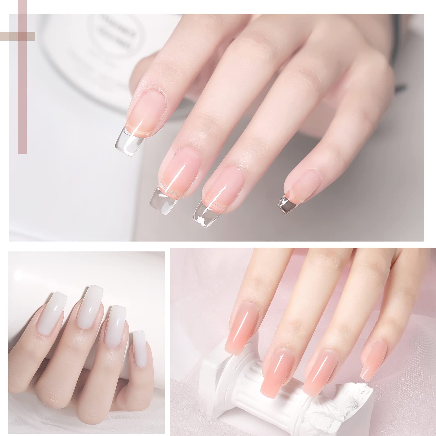 GAOY Poly Gel Set with slip solution helps smoother gel spreading during application.