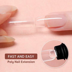 GAOY Poly Gel Set cures in 60 seconds with UV light for quick dry nails.