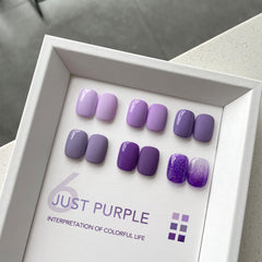 GAOY Purple Gel Nail Polish Set glitter closeup highlighting vivid sparkle for bold nail art.