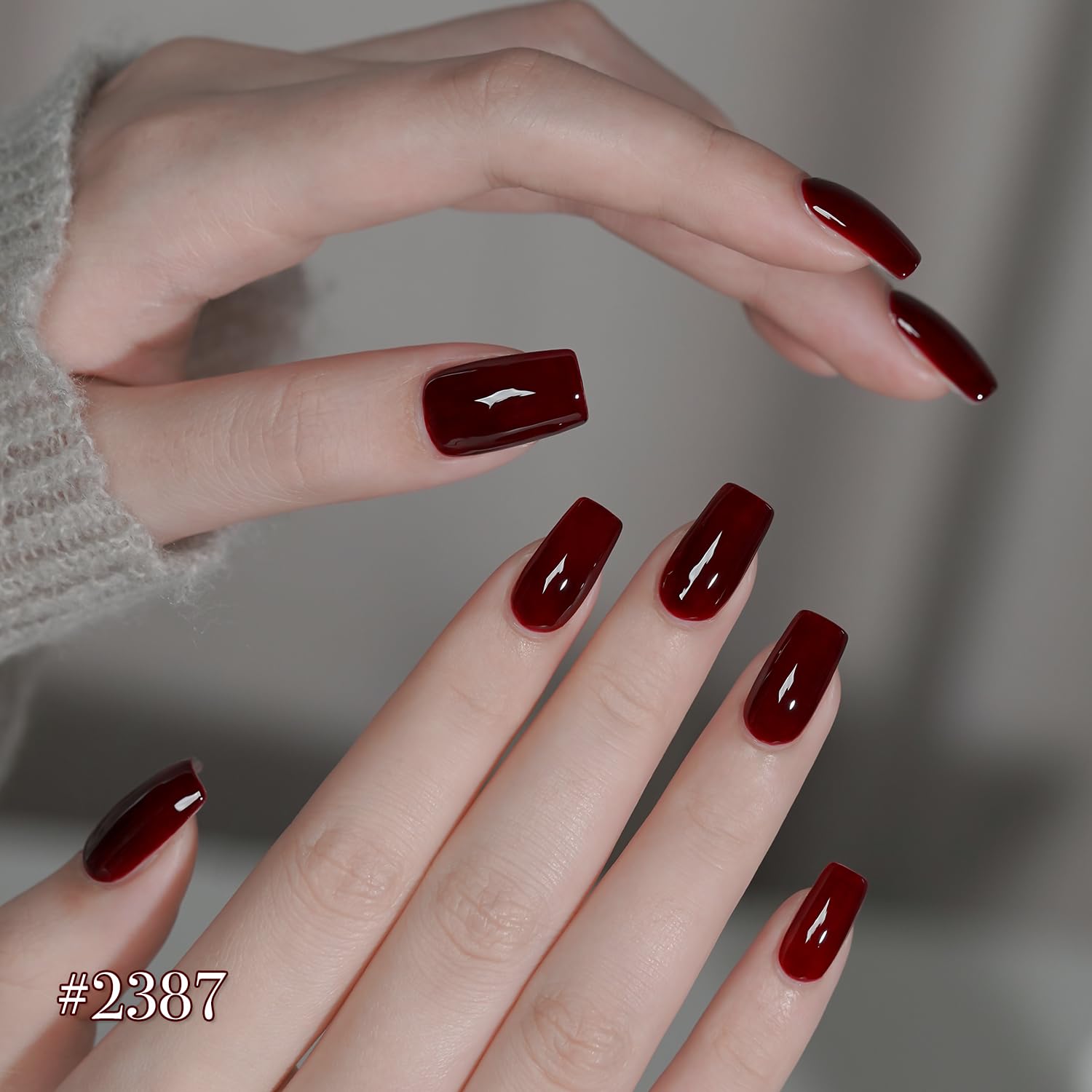 GAOY red gel polish color swatches illustrate jelly glitter and dark red options