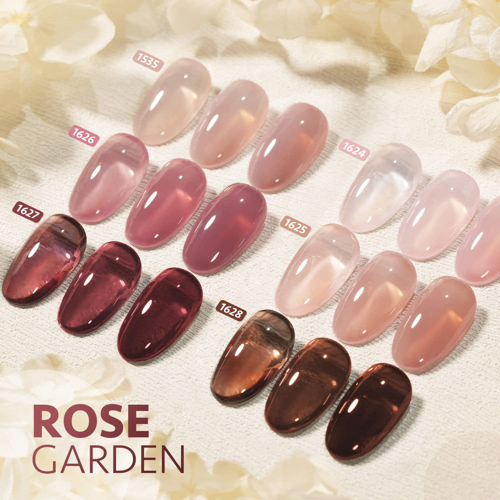 GAOY Rose Garden Jelly Gel home manicure scene showcasing at-home gel nails.