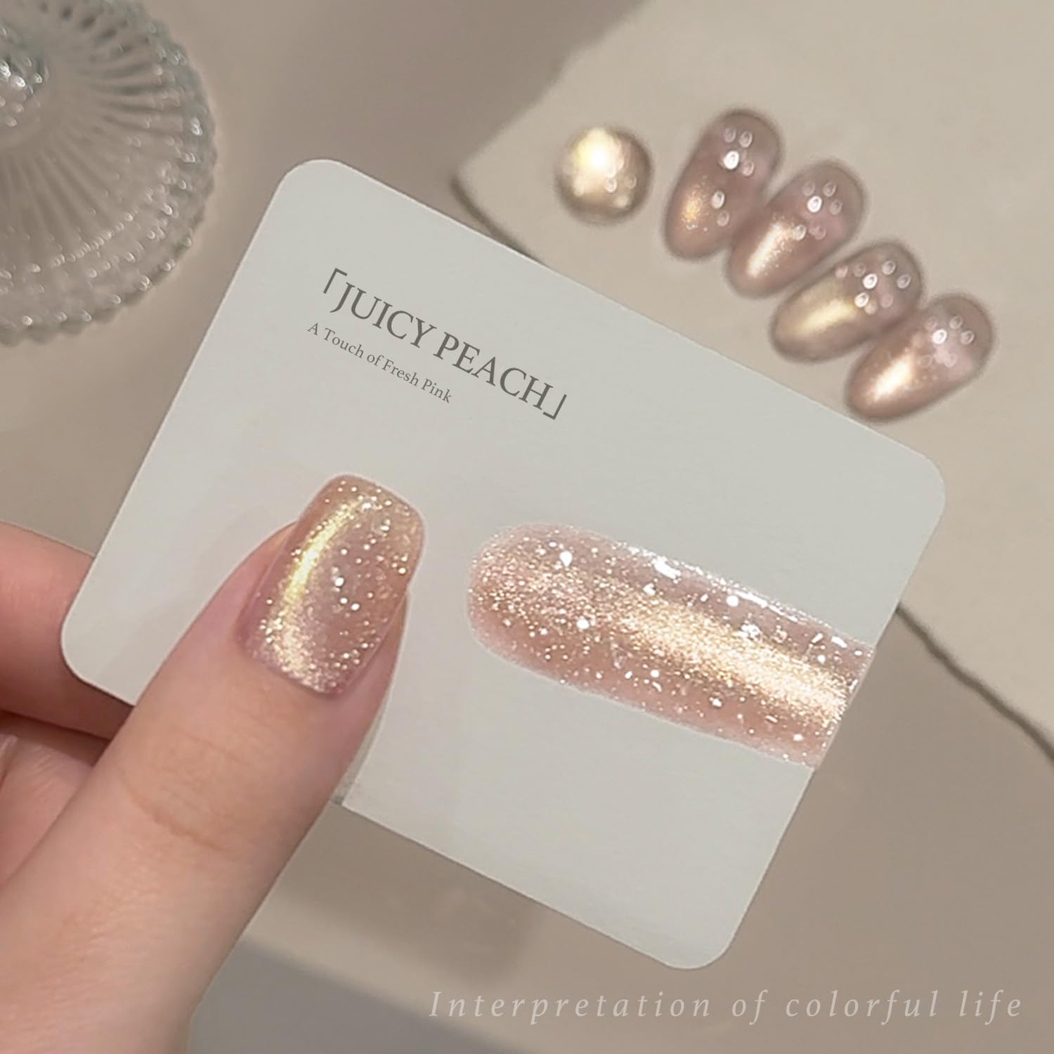 GAOY Bubble sequin polish layer adds crystal-like depth when shaken for even mix.
