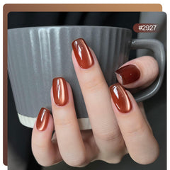 GAOY Silk Glitter Cat Eye Brown polish with warm multidimensional shimmer
