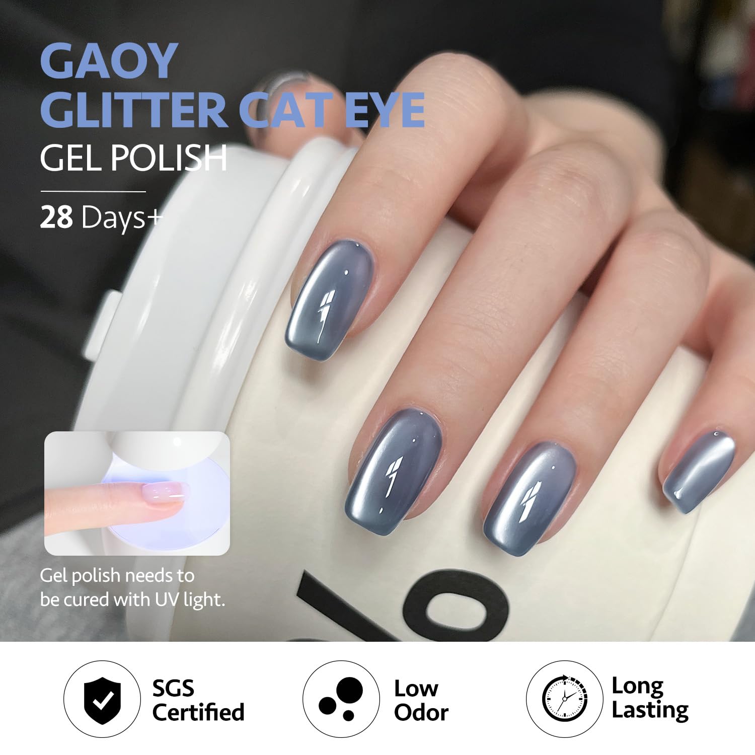 GAOY Cat Eye Magnet included for customizable patterns before curing