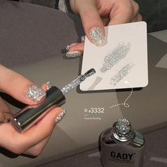 GAOY 0.54 fl oz bottle enables long-lasting glitter manicure with base and top coats