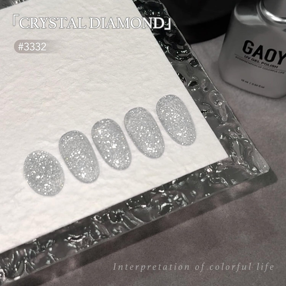 GAOY Silver Reflective Glitter Nail Polish glow under flash for luxurious shine