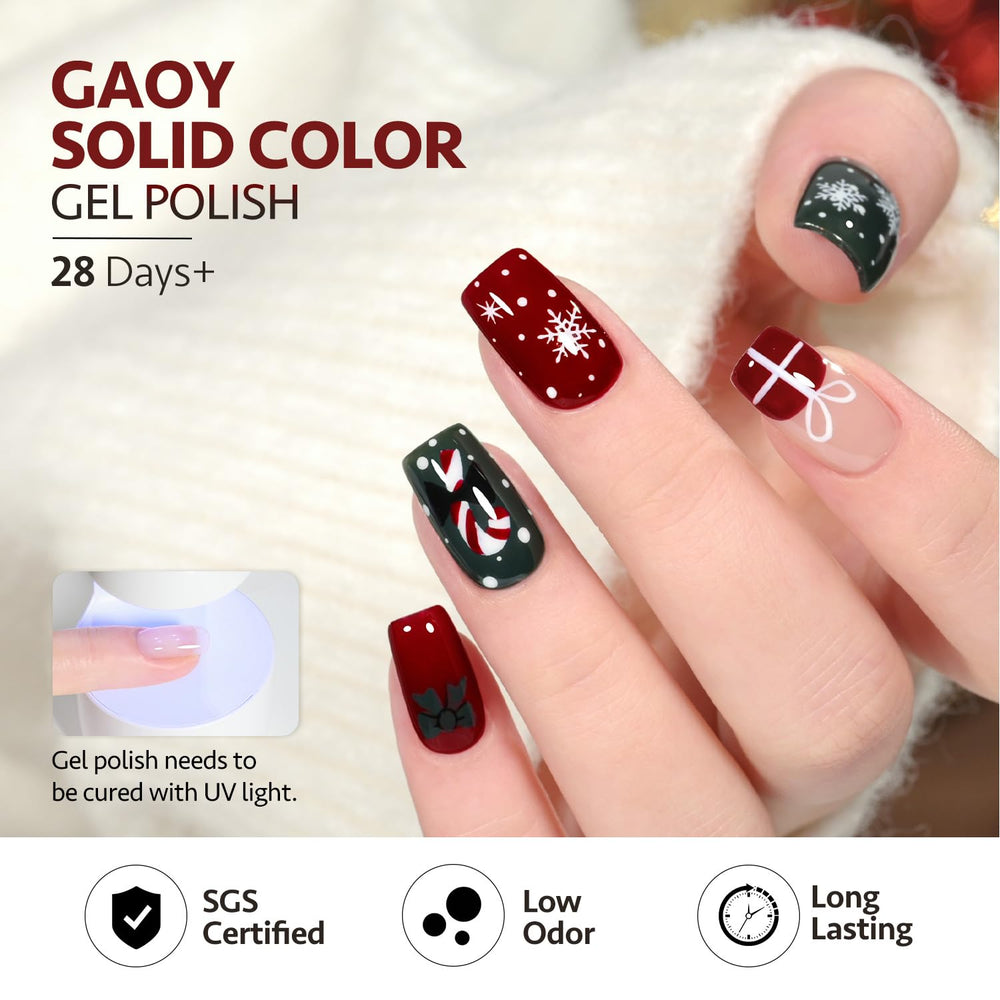 GAOY six-color gel nail kit displays a versatile DIY color palette for nails.
