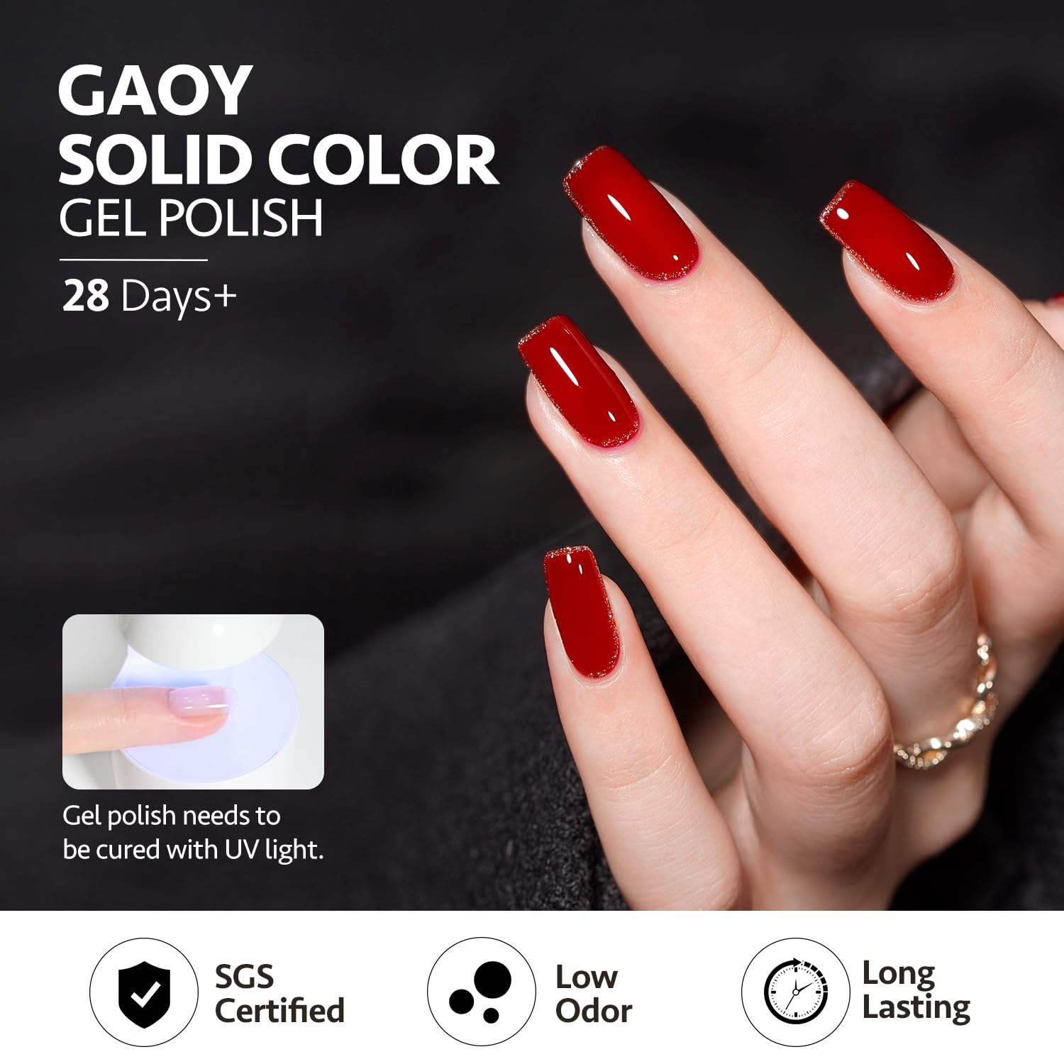 GAOY six-color gel display strip highlighting palette variety for personal style.