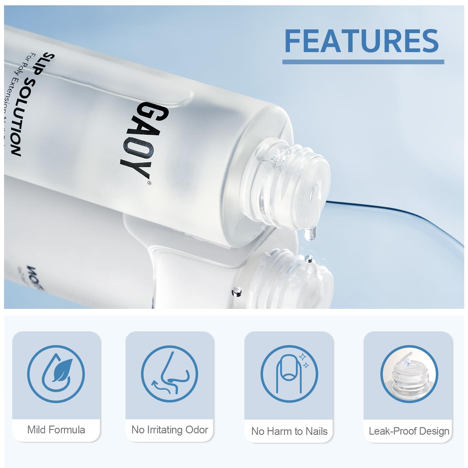 GAOY slip solution cup design shows a dedicated cup for easy measuring and dipping