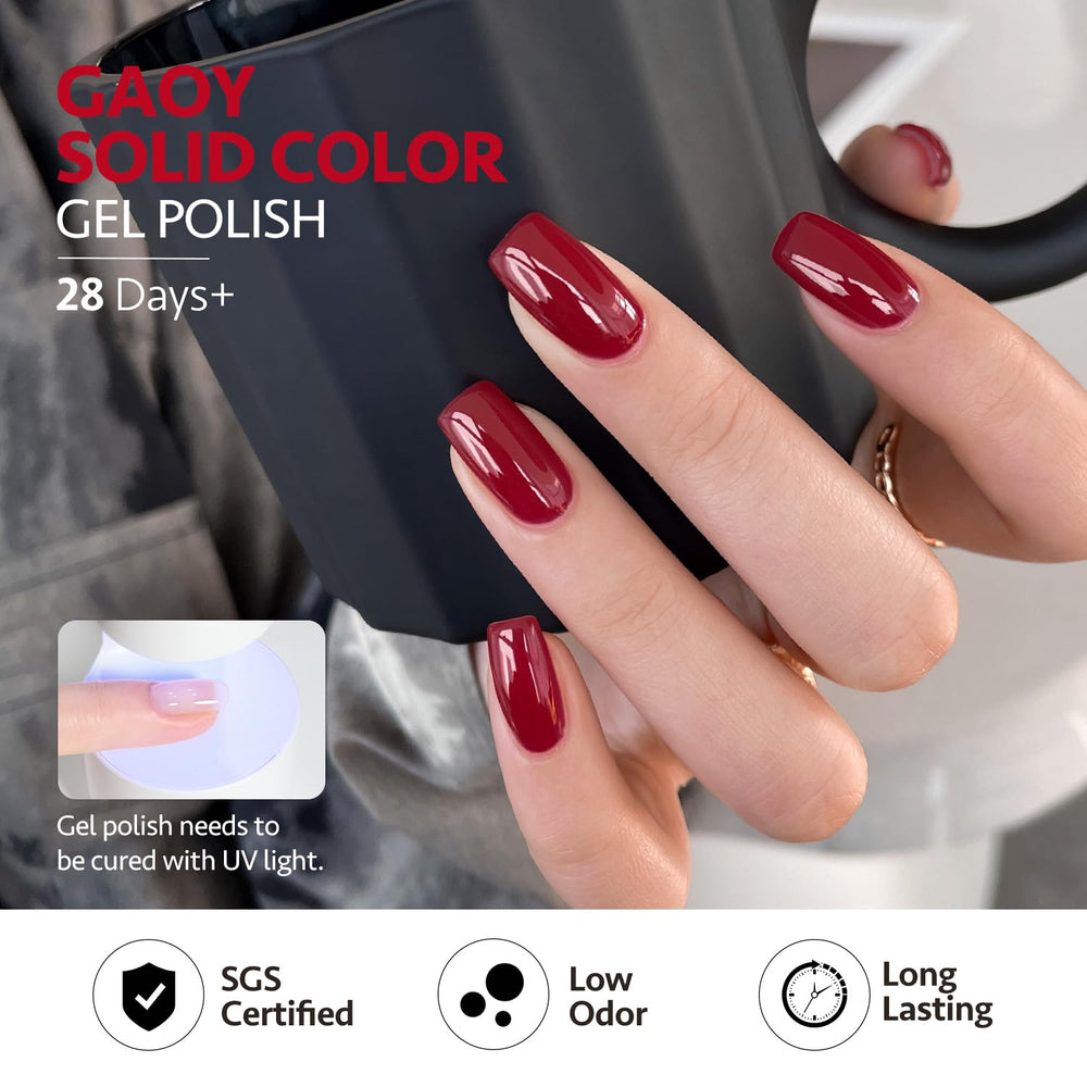 GAOY UV curing 60 seconds shot confirming quick dry for home manicures