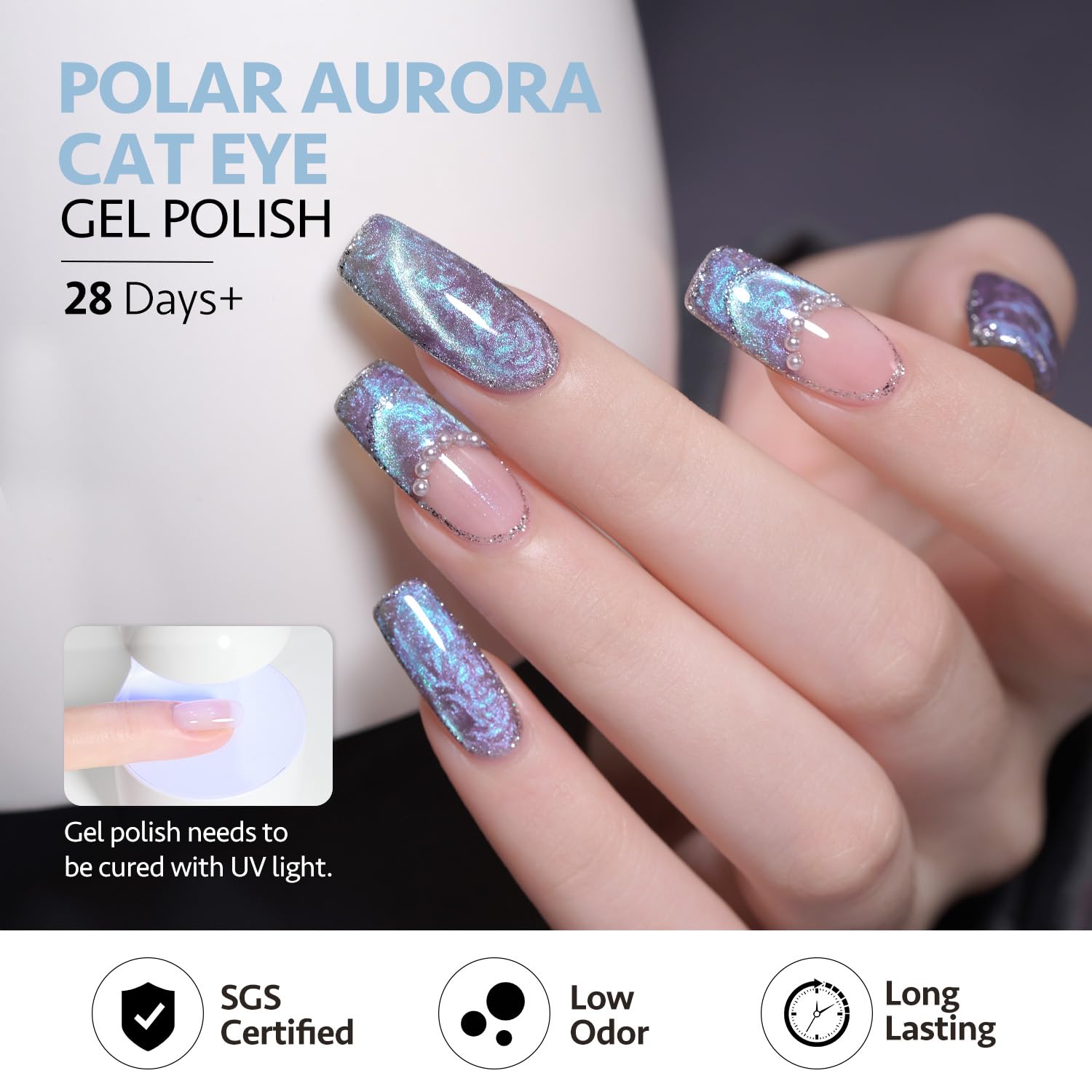 GAOY UV LED nail lamp cures in 60 seconds for fast dry.