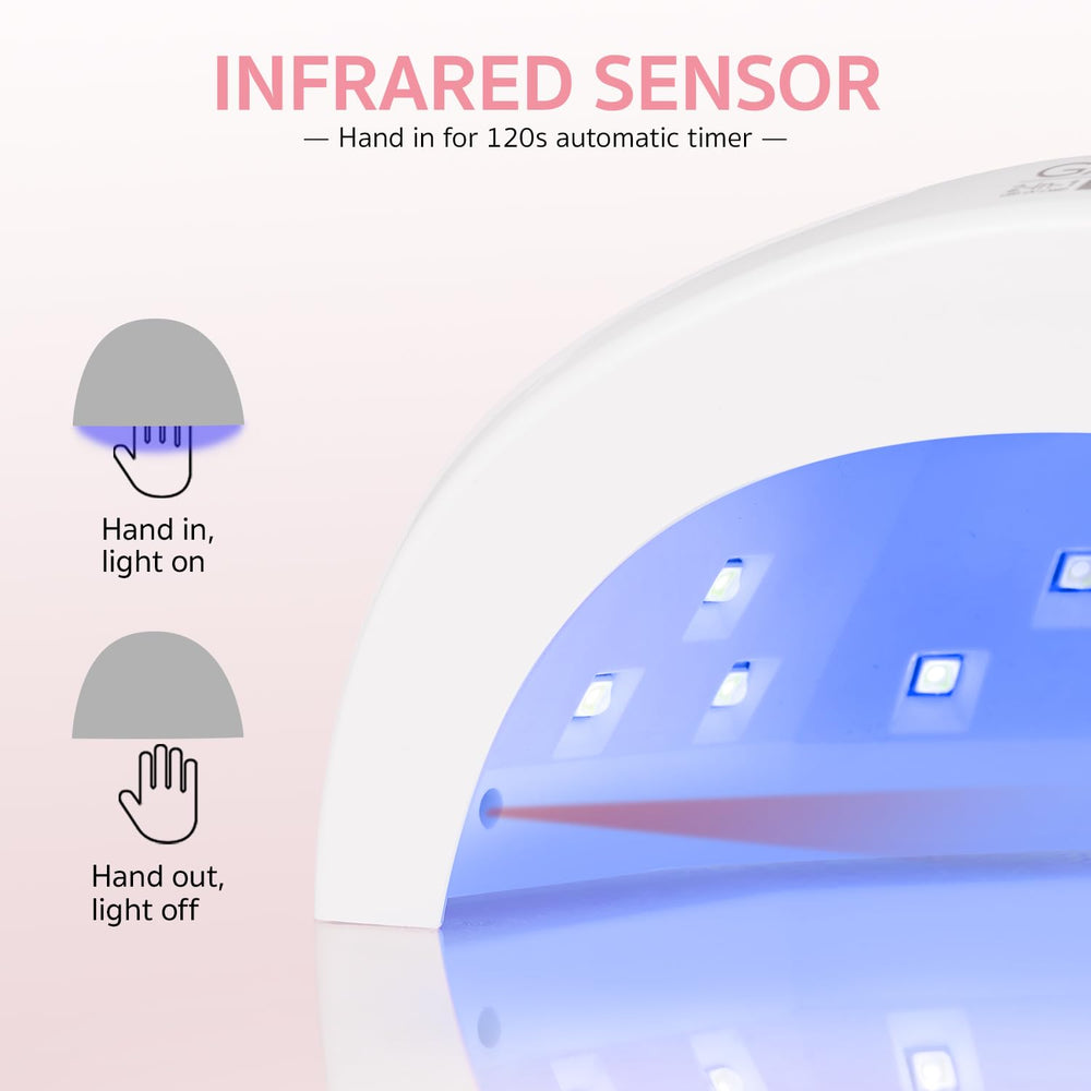 GAOY UV LED Nail Lamp features 30 LEDs for uniform results.