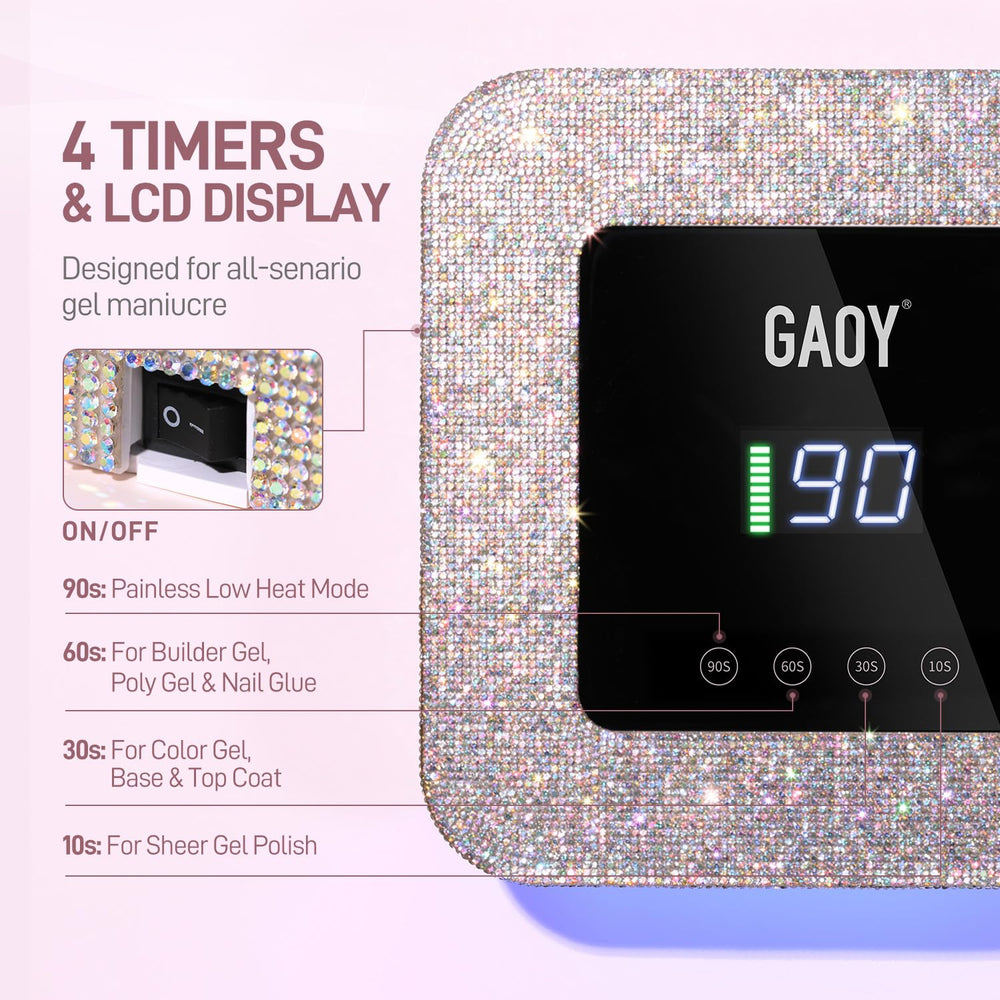 GAOY UV lamp showing 39 LEDs for fast curing sessions.