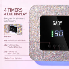GAOY UV lamp showing 39 LEDs for fast curing sessions.