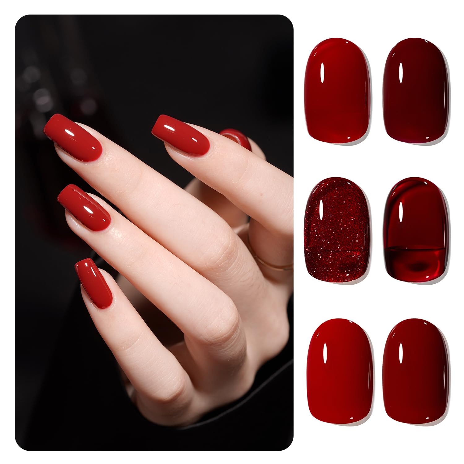 GAOY Viva Chili gel bottle close-up shows rich color payoff for chic nails