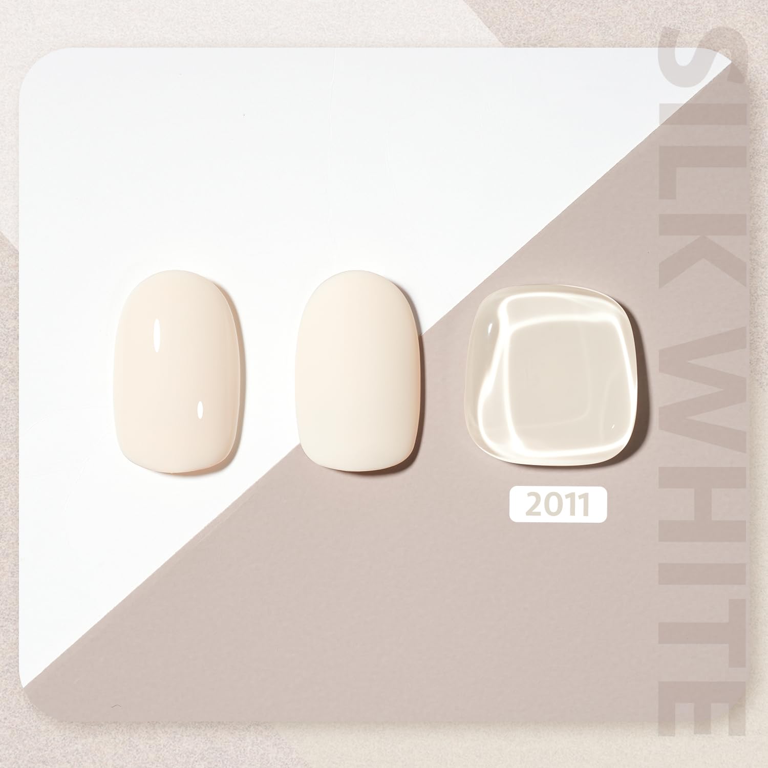 GAOY White Gel Nail Polish application layer-1 shows smooth first coat for even color.