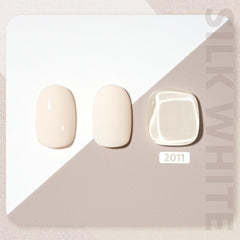 GAOY White Gel Nail Polish application layer-1 shows smooth first coat for even color.