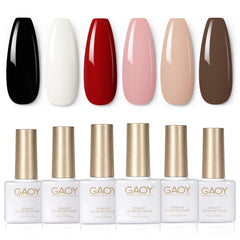 GAOY white gel nail polish set delivers a glossy salon finish for at-home manicures.