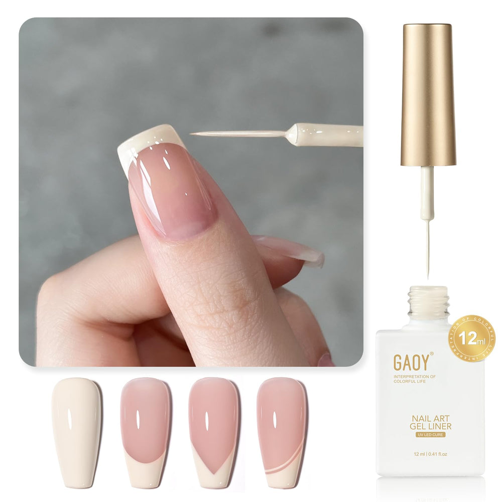 GAOY White Swirl Gel Nail Polish bottle with nude swirl, ideal for home manicures