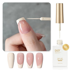 GAOY White Swirl Gel Nail Polish bottle with nude swirl, ideal for home manicures