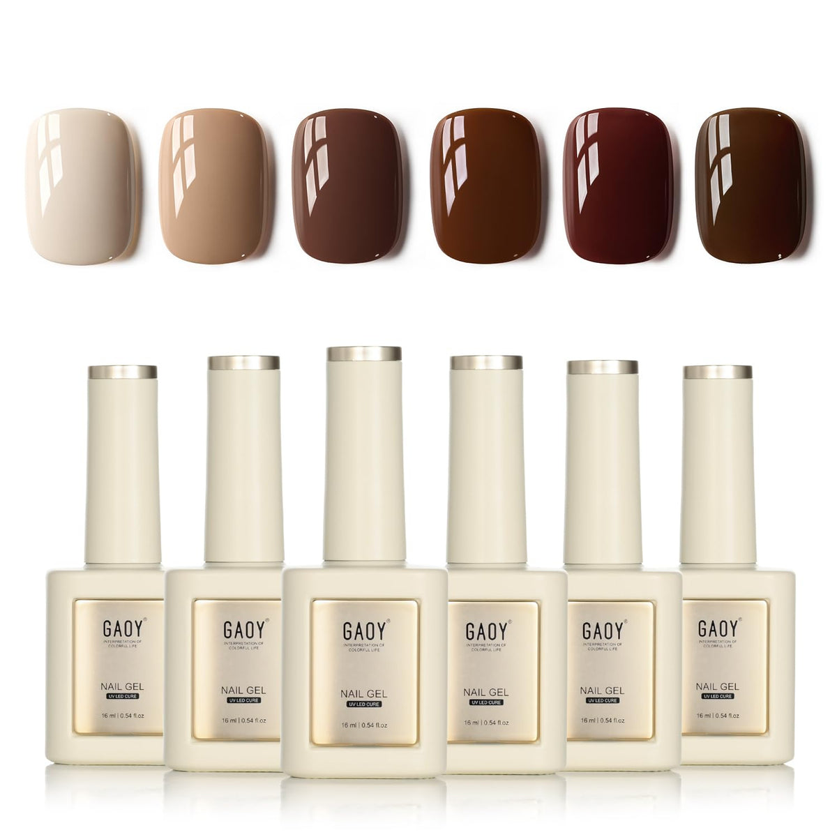GAOY winter coffee brown gel polish bottle for salon-quality color at home
