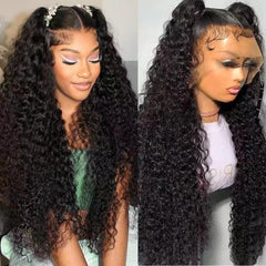 Gaozhao water wave lace-front wig 30inch shows dramatic length and natural movement for all-day wear.