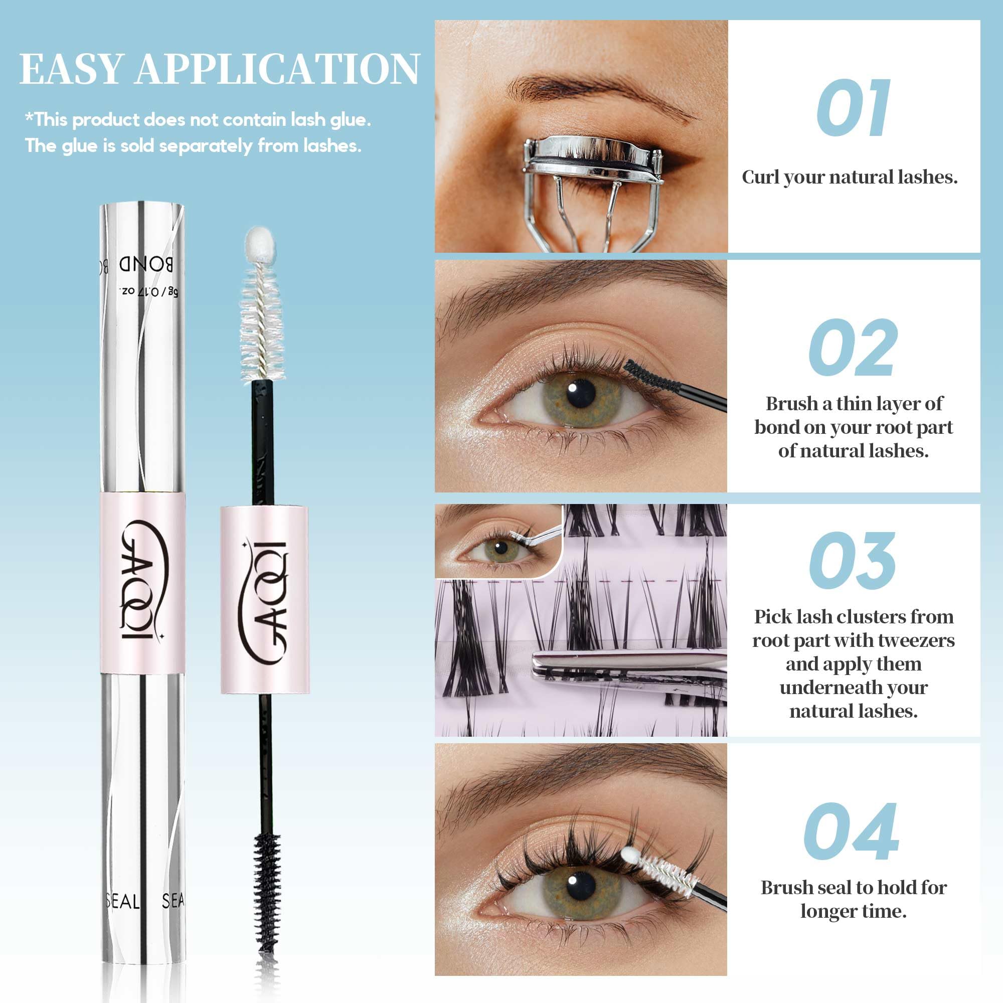 GAQQI ultra-thin invisible band blends with lashes for comfortable wear.