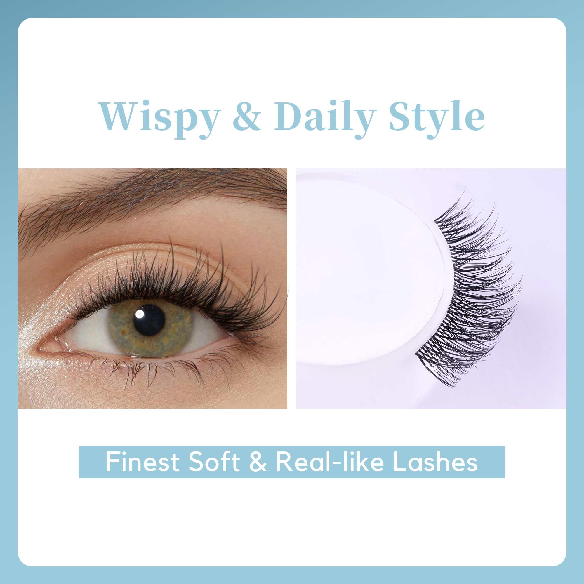 GAQQI soft and lightweight lash clusters feel comfortable for all-day wear with minimal irritation.