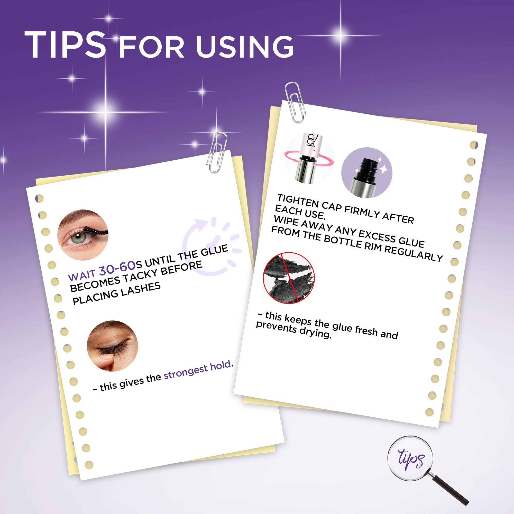 GAQQI lifestyle shot of finished lashes at night highlighting waterproof long-lasting effect