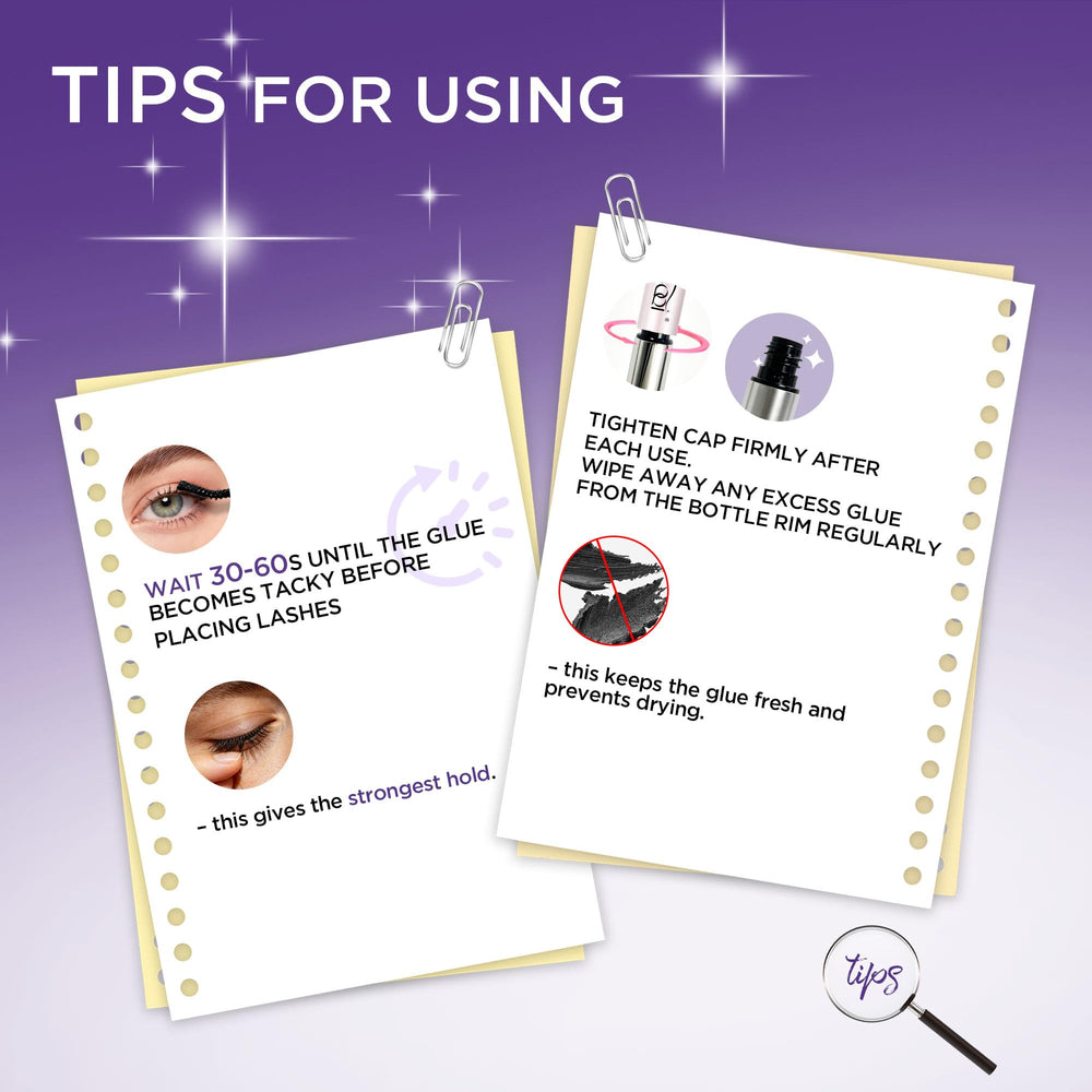 GAQQI lifestyle shot of finished lashes at night highlighting waterproof long-lasting effect