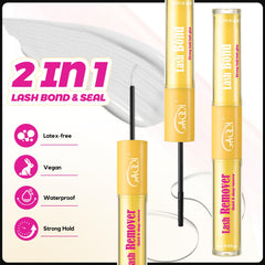 GAQQI Natural White Bond dries clear for a seamless natural lash look.