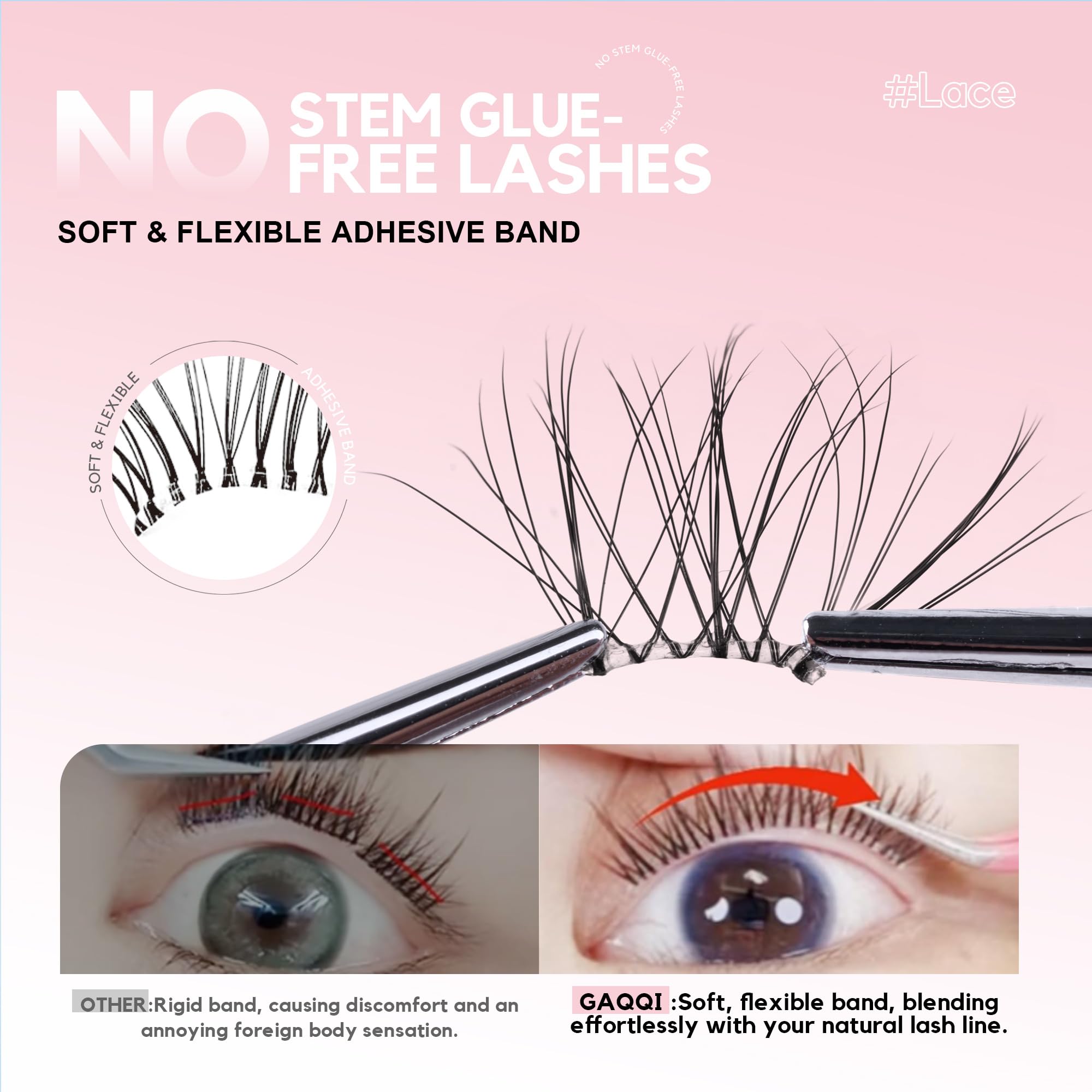 GAQQI classic lashes 10-16mm closeup for dramatic evening volume