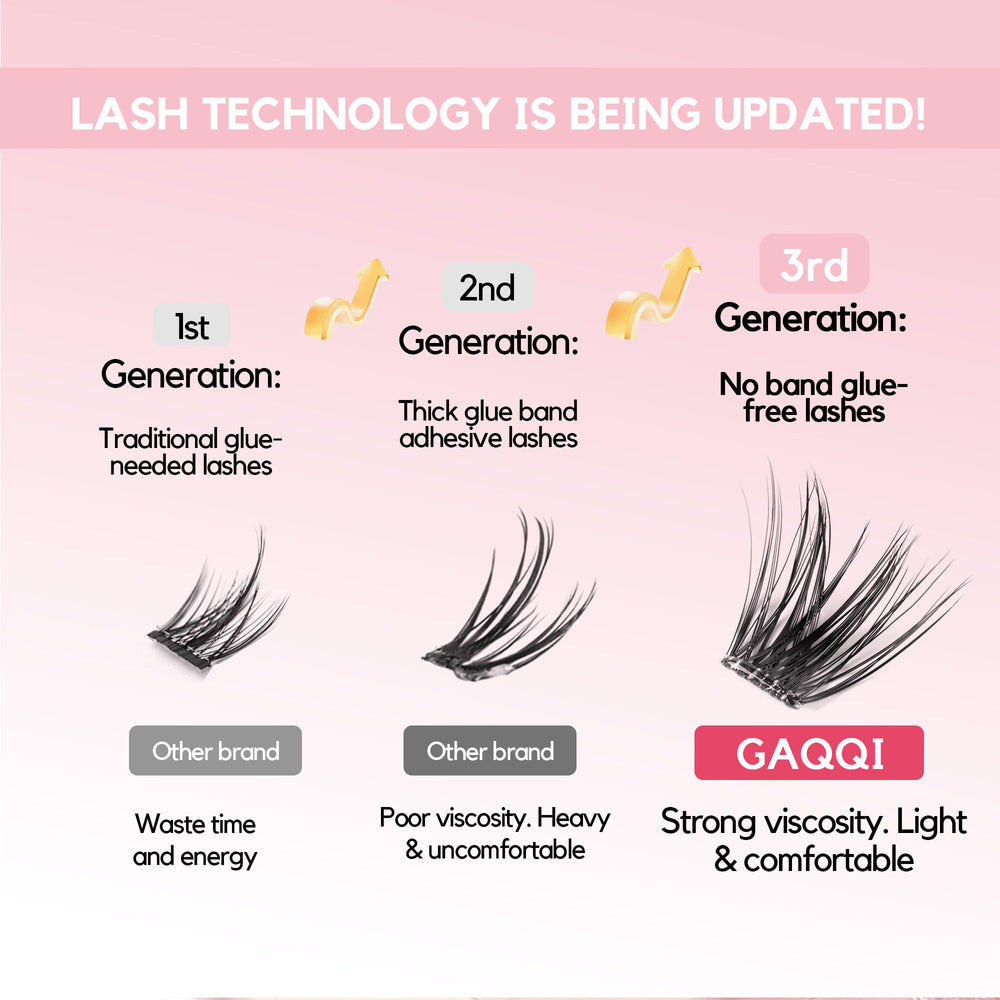 GAQQI soft invisible-band lashes for comfortable all-day wear