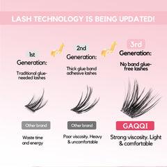 GAQQI soft invisible-band lashes for comfortable all-day wear